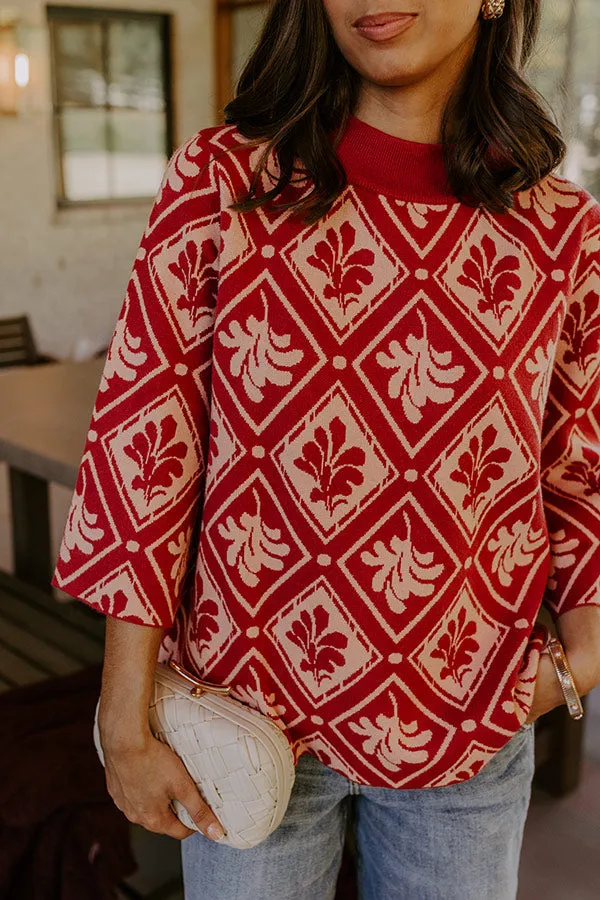 Polished Comfort Knit Sweater Top in Brick Red sold by Impressions product image thumbnail 3