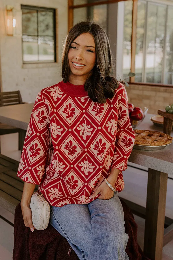 Polished Comfort Knit Sweater Top in Brick Red sold by Impressions product image thumbnail 2