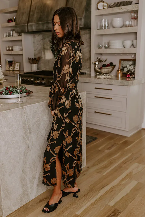 Elegant Ease Floral Jacquard Midi Dress sold by Impressions product image thumbnail 3