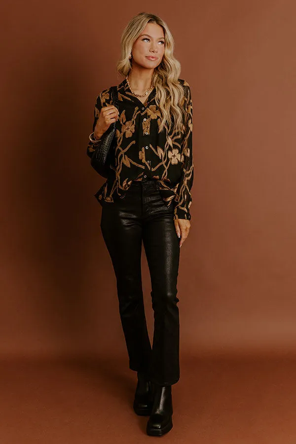 Elegant Ease Floral Jacquard Button Up Top sold by Impressions product image thumbnail 2