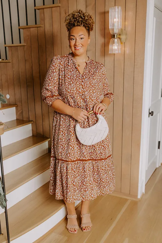 Villa Retreat Floral Midi Dress Curves sold by Impressions