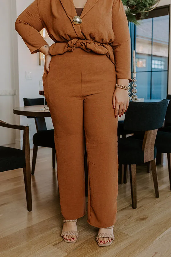 First Class Plans High Waist Pants in Camel Curves sold by Impressions product image thumbnail 2