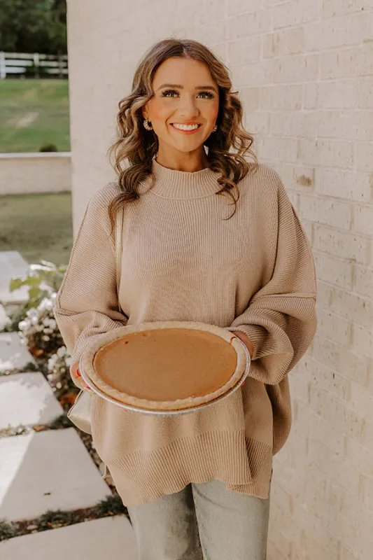 Full Of Warmth Tunic Sweater In Warm Taupe sold by Impressions