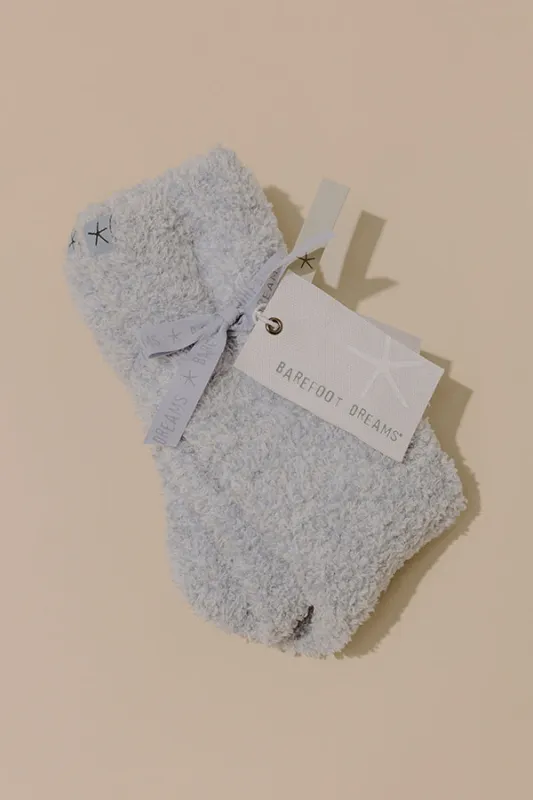 Barefoot Dreams CozyChic Heathered Crew Socks in Snow Drop sold by Impressions