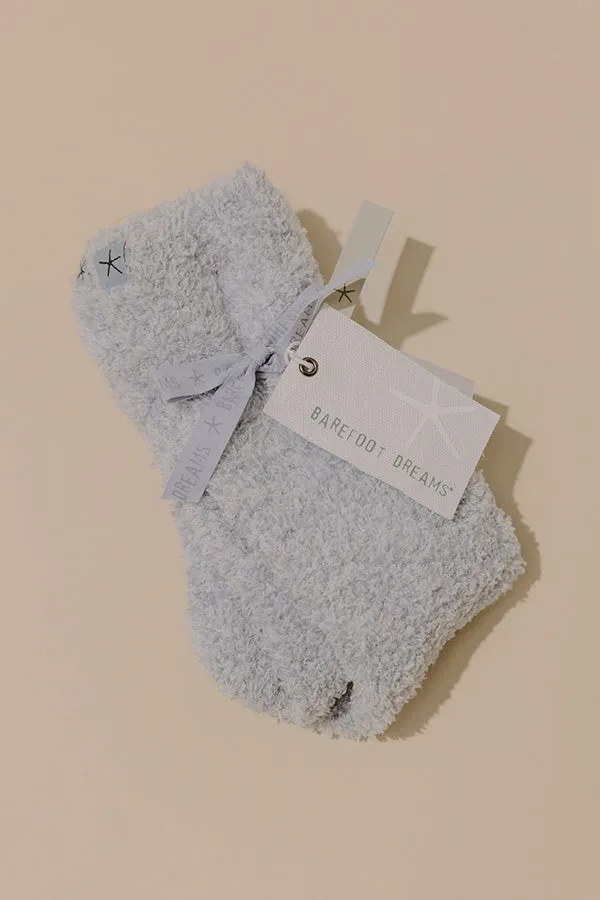 Barefoot Dreams CozyChic Heathered Crew Socks in Snow Drop sold by Impressions