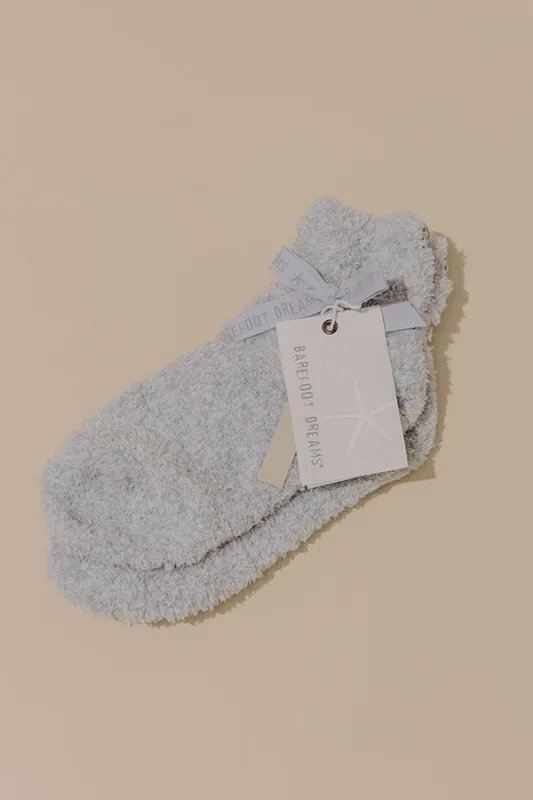 Barefoot Dreams CozyChic Heathered Tennis Socks in Snow Drop sold by Impressions