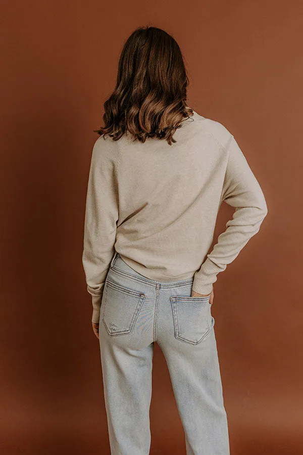 Cozy Hour Wrap Sweater Top in Oatmeal sold by Impressions product image thumbnail 4