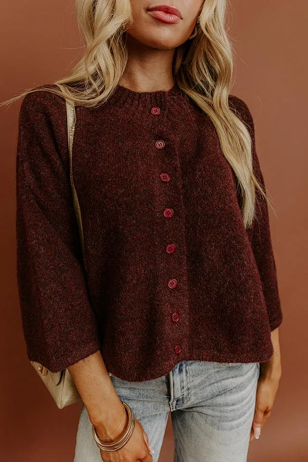 Uptown Chic Knit Cardigan in Windsor Wine sold by Impressions product image thumbnail 4