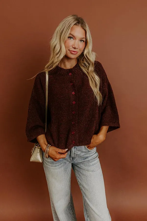 Uptown Chic Knit Cardigan in Windsor Wine sold by Impressions product image thumbnail 2