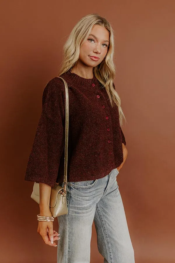 Uptown Chic Knit Cardigan in Windsor Wine sold by Impressions product image thumbnail 3