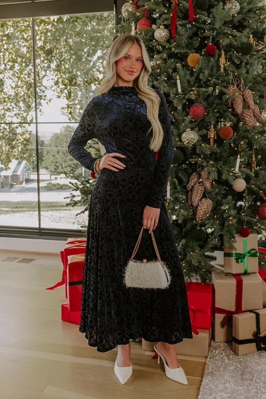 Moonlit Dance Velvet Burnout Midi Dress sold by Impressions
