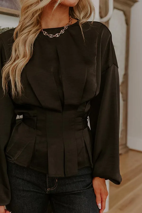 Kind Smile Satin Top in Black sold by Impressions product image thumbnail 5