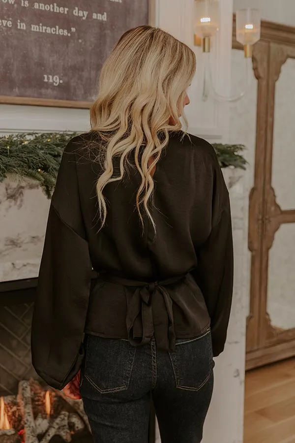 Kind Smile Satin Top in Black sold by Impressions product image thumbnail 4