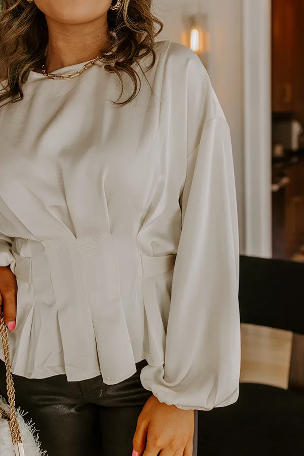 Kind Smile Satin Top in Cream sold by Impressions product image thumbnail 2