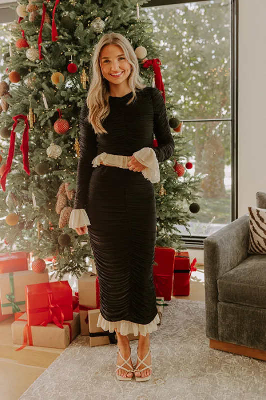 Paris Views High Waist Ruched Midi Skirt sold by Impressions