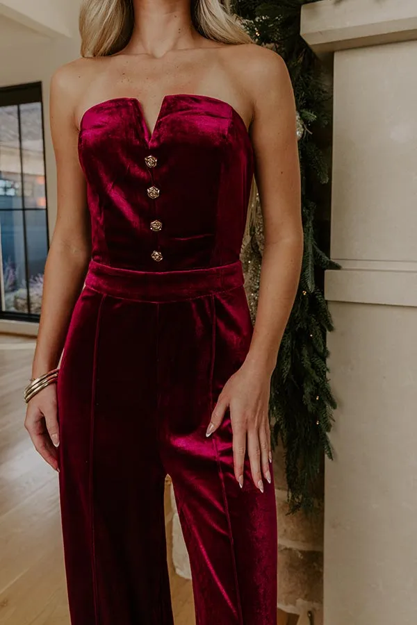 Champagne Toast Velvet Wide Leg Jumpsuit sold by Impressions product image thumbnail 2