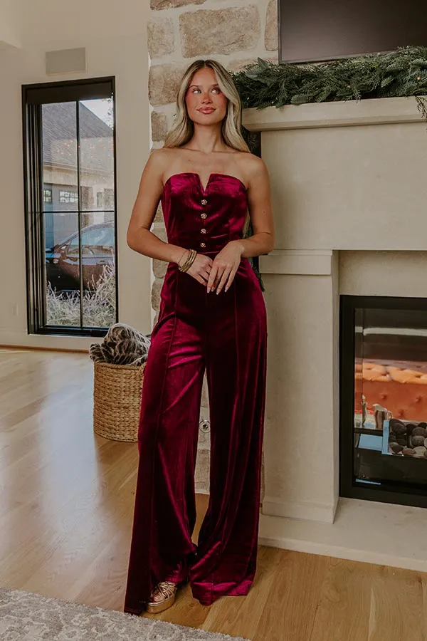 Champagne Toast Velvet Wide Leg Jumpsuit sold by Impressions product image thumbnail 3
