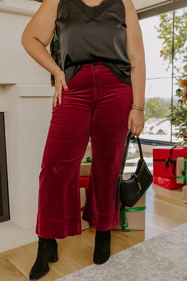 RISEN Kinsley High Waist Corduroy Wide Leg Pants in Wine Curves sold by Impressions product image thumbnail 2