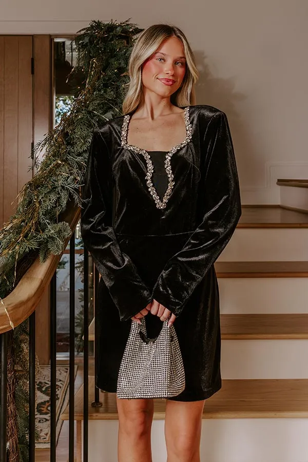 Cheers To Chic Jewel Embellished Velvet Mini Dress sold by Impressions product image thumbnail 3