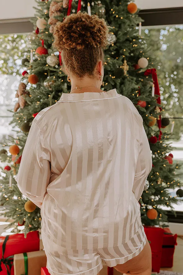 Calm Energy Satin Pajama Top in Champagne Curves sold by Impressions product image thumbnail 4