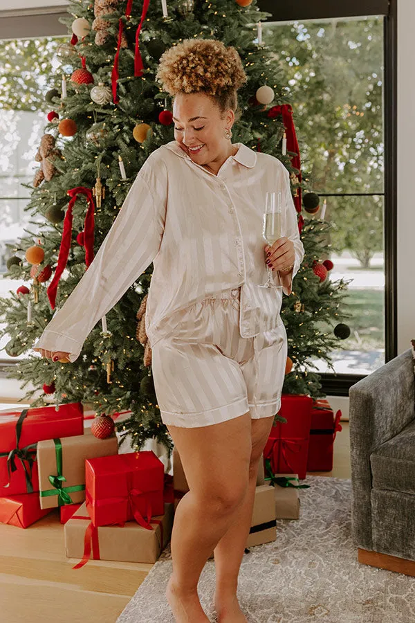 Calm Energy Satin Pajama Top in Champagne Curves sold by Impressions product image thumbnail 2