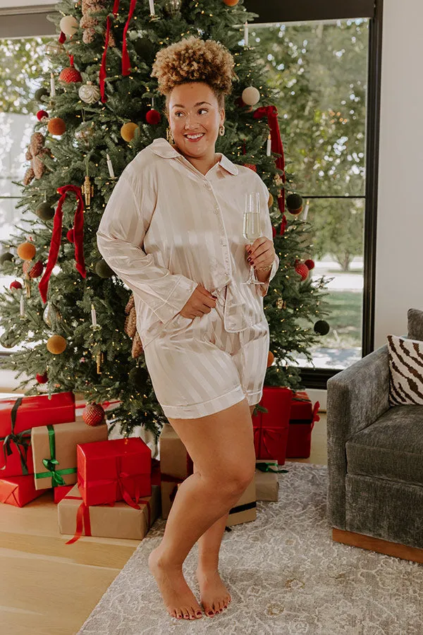 Calm Energy Satin Pajama Top in Champagne Curves sold by Impressions product image thumbnail 3