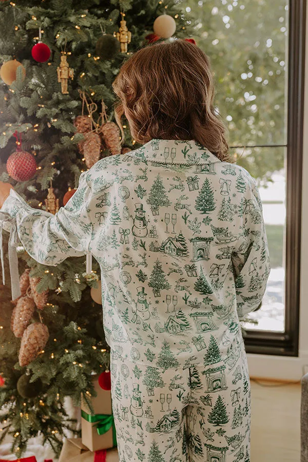 Christmas Night Satin Pajama Top in Hunter Green sold by Impressions product image thumbnail 4