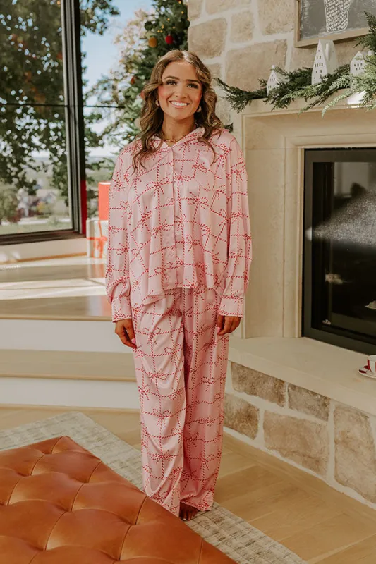 Wrapped in Bows High Waist Satin Pajama Pants sold by Impressions