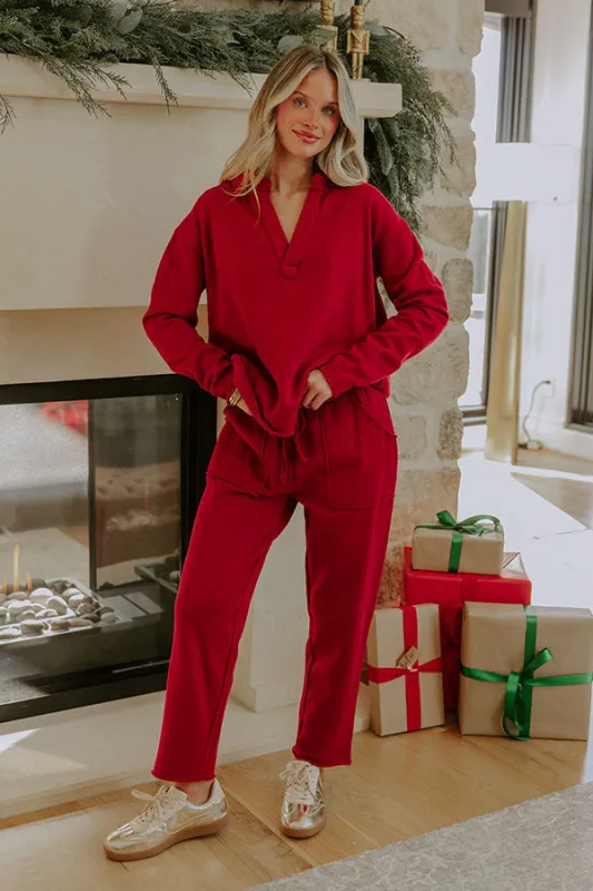 Cozy Cues High Waist Tapered Terry Pants sold by Impressions