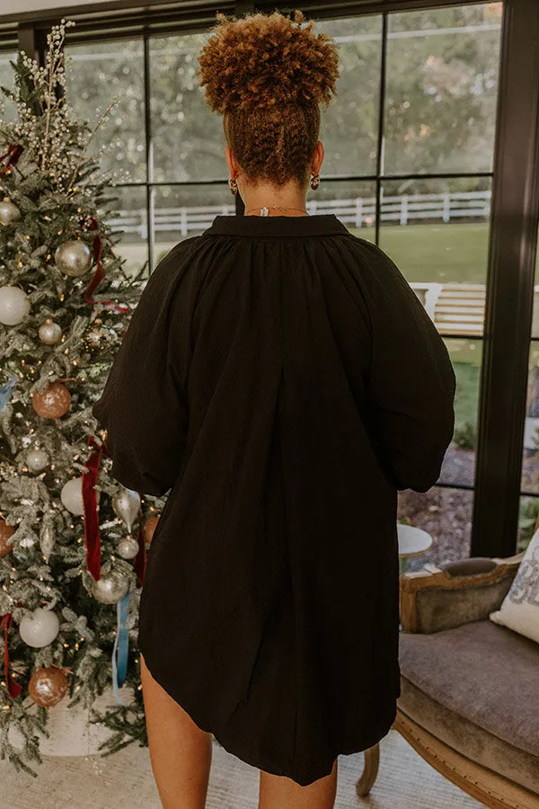 Dinner in Soho Scalloped Mini Dress in Black Curves sold by Impressions product image thumbnail 5