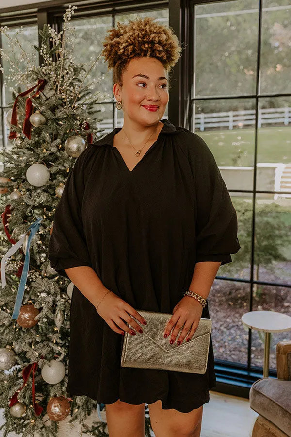 Dinner in Soho Scalloped Mini Dress in Black Curves sold by Impressions product image thumbnail 2