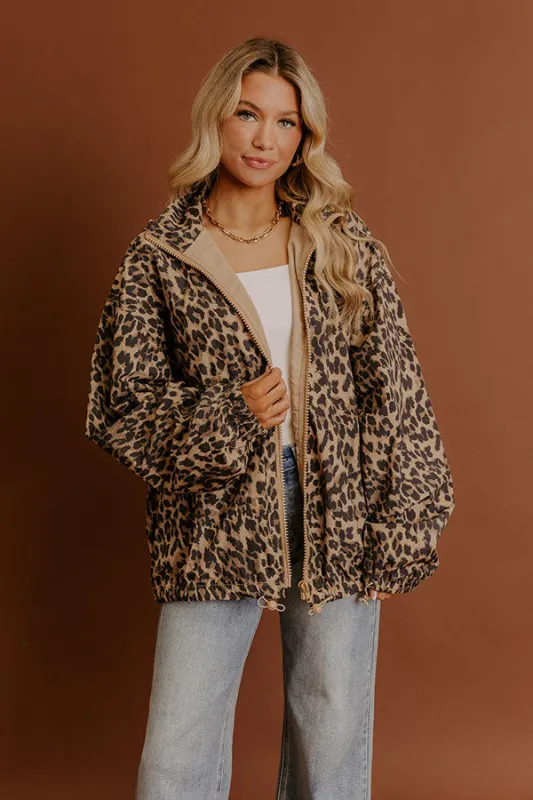 Falling For You Leopard Windbreaker Jacket sold by Impressions