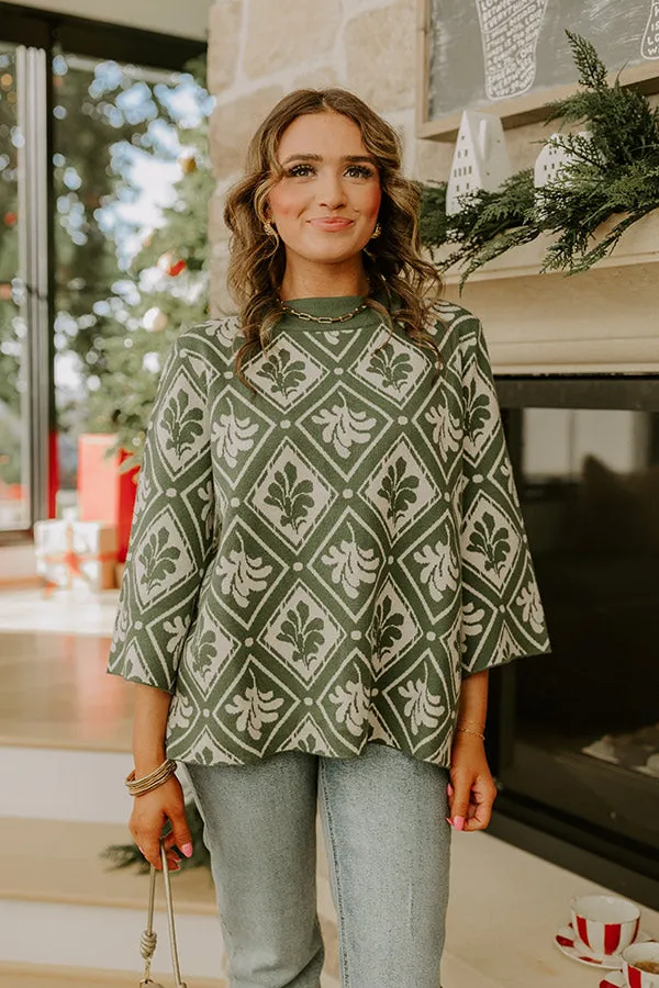 Polished Comfort Knit Sweater Top in Olive sold by Impressions