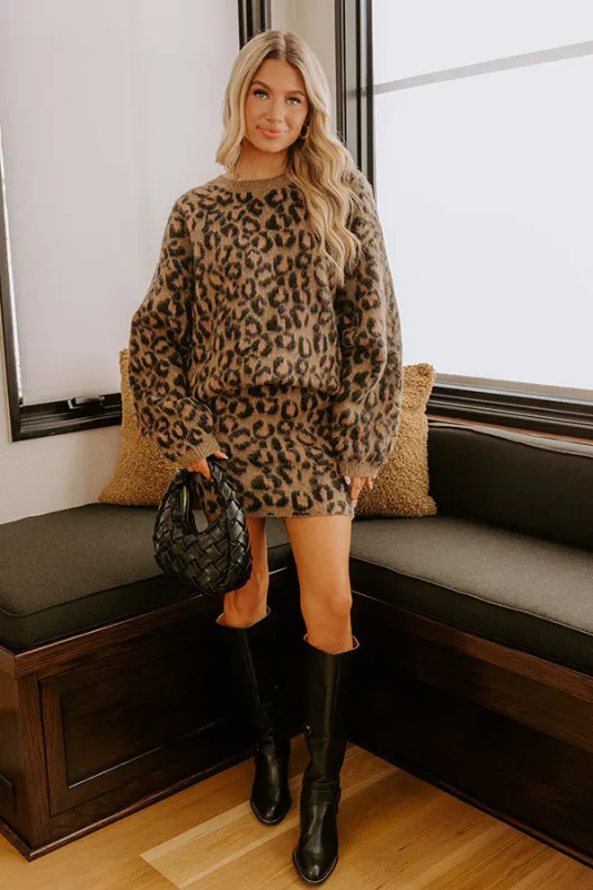 Metro Muse High Waist Knit Leopard Mini Skirt sold by Impressions