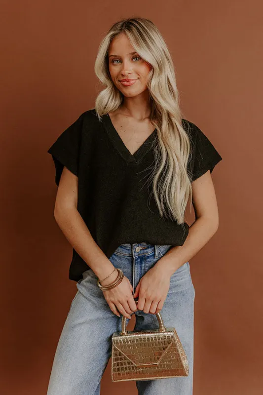 Storybook Charm Knit Vest Top in Black sold by Impressions