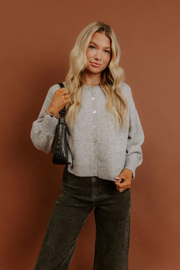 Bistro Cutie Knit Cardigan in Grey sold by Impressions