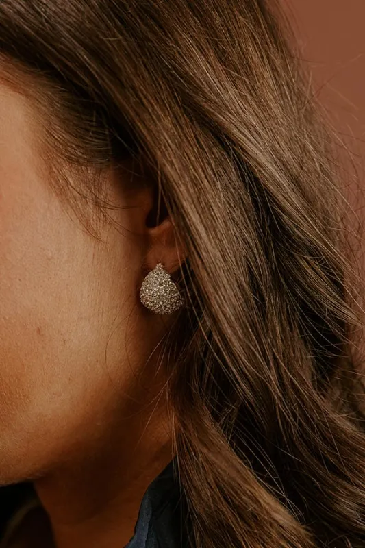 Glimmer Of Gorgeous Pave Hoop Earrings in Silver sold by Impressions