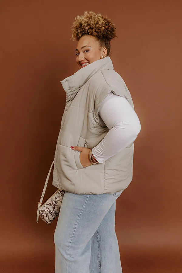 Brisk Stroll Puffer Vest in Stone Curves sold by Impressions product image thumbnail 5