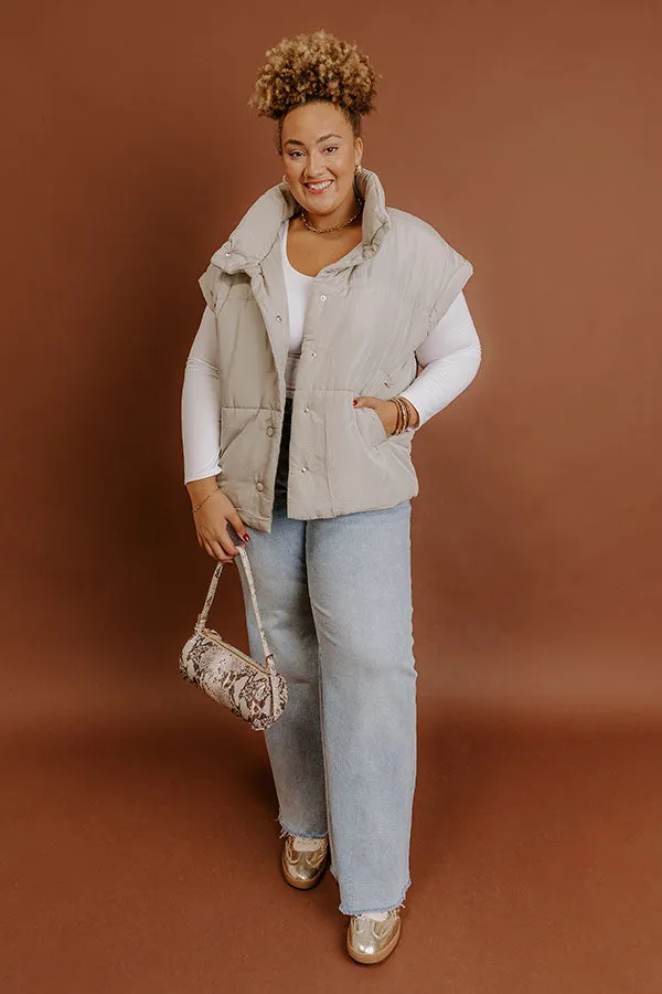 Brisk Stroll Puffer Vest in Stone Curves sold by Impressions product image thumbnail 2