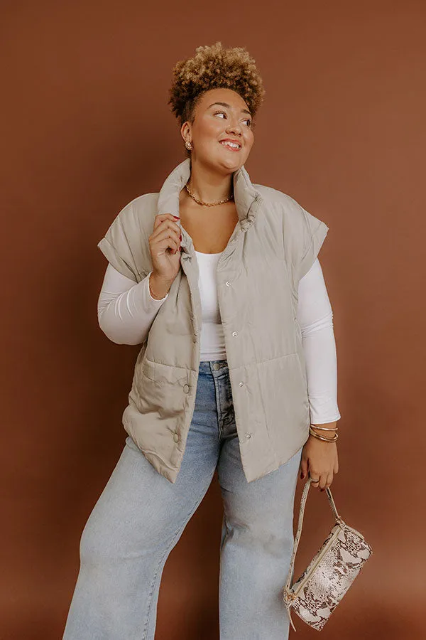 Brisk Stroll Puffer Vest in Stone Curves sold by Impressions product image thumbnail 3