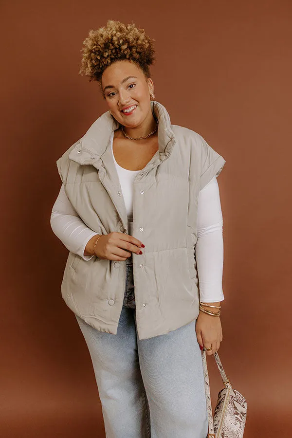 Brisk Stroll Puffer Vest in Stone Curves sold by Impressions product image thumbnail 4