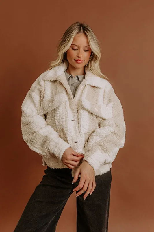 The Cozy Edit Sherpa Jacket sold by Impressions
