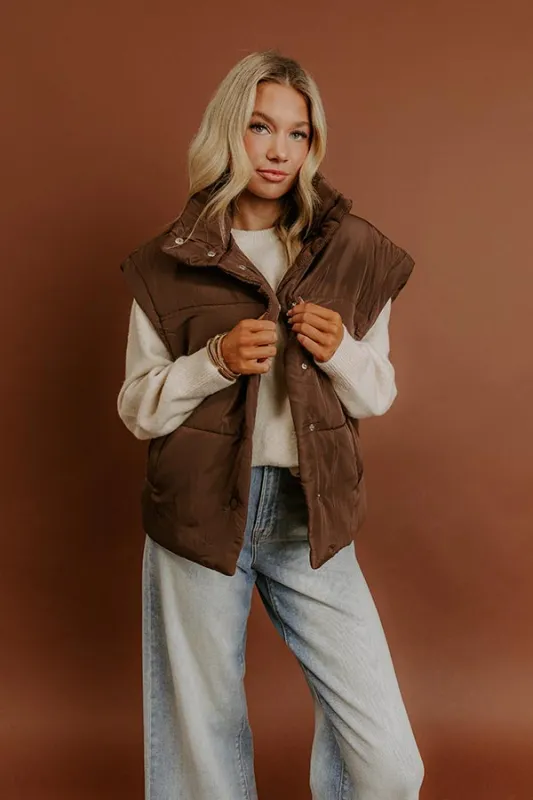 Brisk Stroll Puffer Vest in Chestnut sold by Impressions