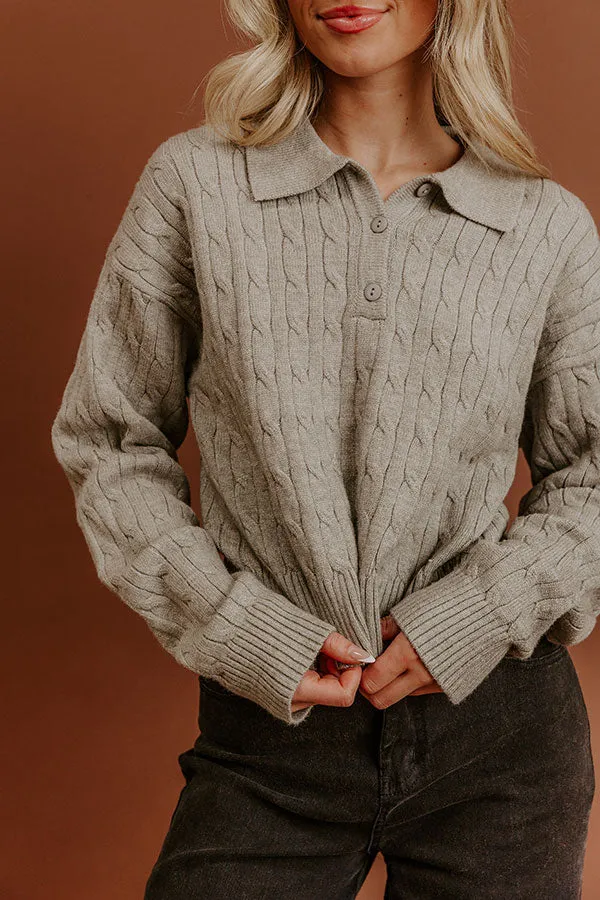 The Storyline Cable Knit Sweater Top in Grey sold by Impressions product image thumbnail 4