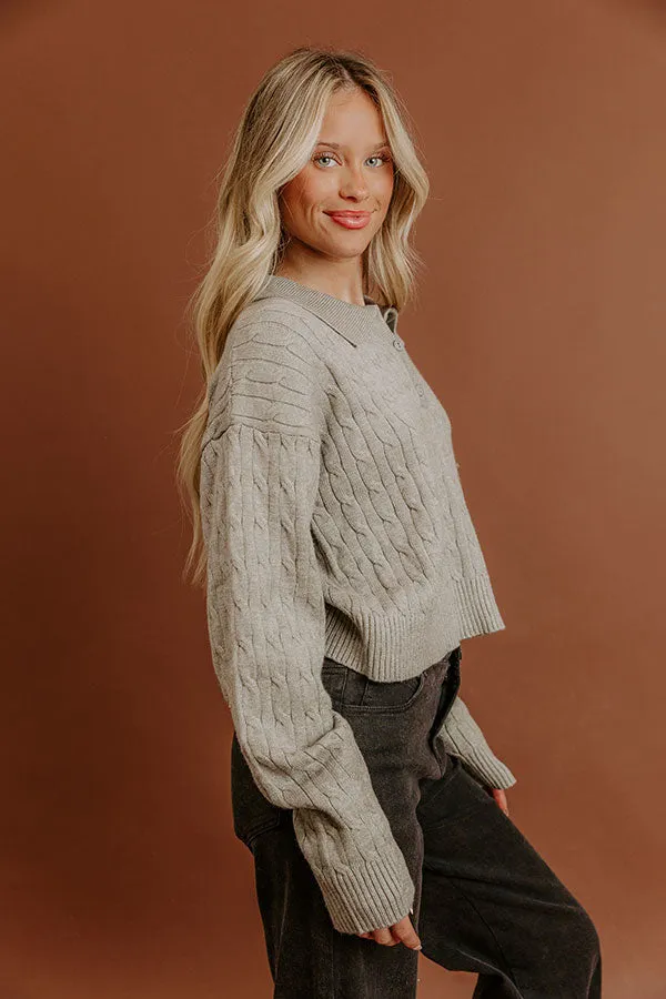 The Storyline Cable Knit Sweater Top in Grey sold by Impressions product image thumbnail 5