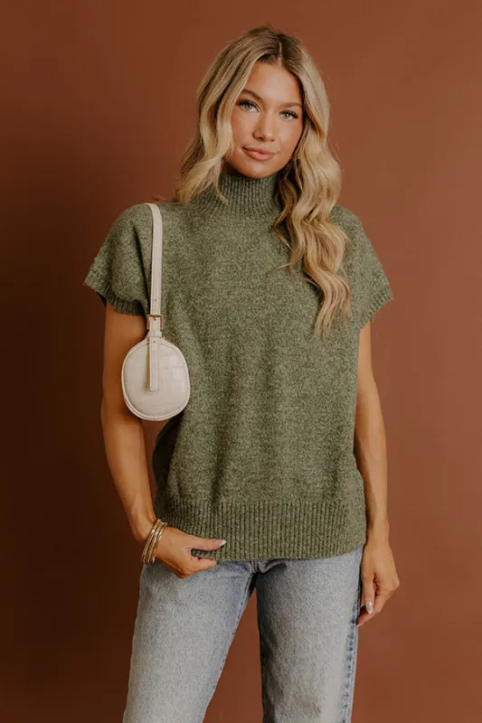 Always Grateful Knit Sweater Top in Olive sold by Impressions