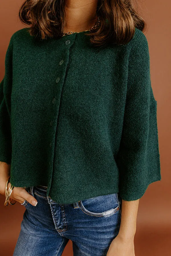 Uptown Chic Knit Cardigan in Hunter Green sold by Impressions product image thumbnail 3