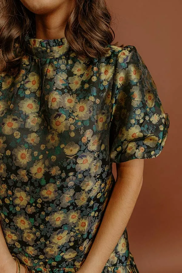 Moonlit Blooms Floral Jacquard Mini Dress sold by Impressions product image thumbnail 4