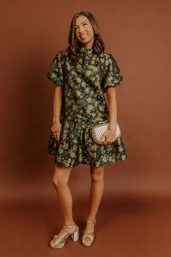 Moonlit Blooms Floral Jacquard Mini Dress sold by Impressions