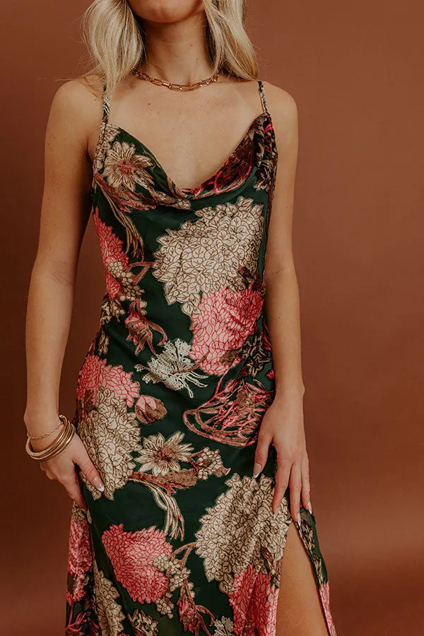 Candlelit Charm Floral Velvet Burnout Midi Dress sold by Impressions product image thumbnail 4